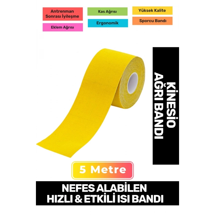 Hızlı Etkili Büyük Boy Kas Eklem Bel Bacak Kol Boyun Sırt Omuz Karın Kalça Ağrı Isı Bandı 5cmx5m