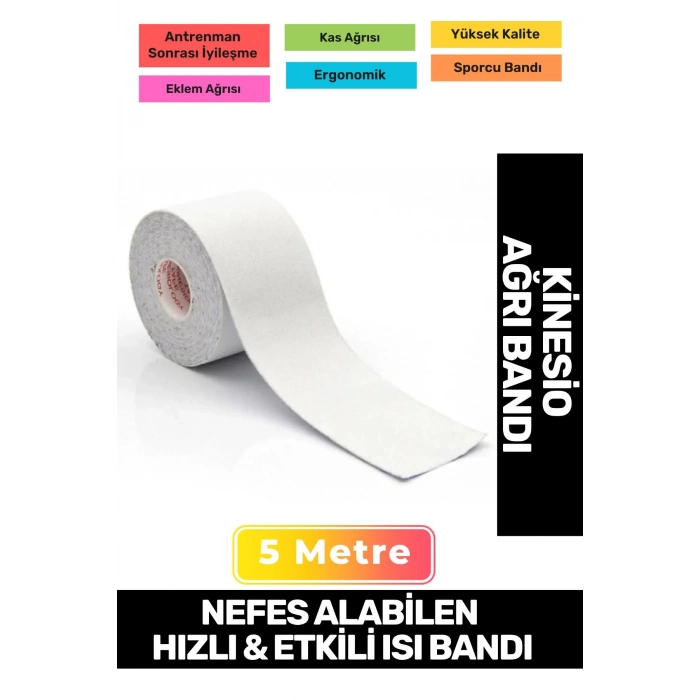 Hızlı Etkili Büyük Boy Kas Eklem Bel Bacak Kol Boyun Sırt Omuz Karın Kalça Ağrı Isı Bandı 5cmx5m