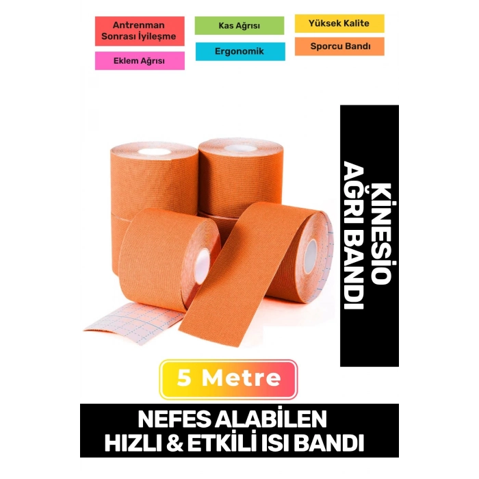 Hızlı Etkili Büyük Boy Kas Eklem Bel Bacak Kol Boyun Sırt Omuz Karın Kalça Ağrı Isı Bandı 5cmx5m