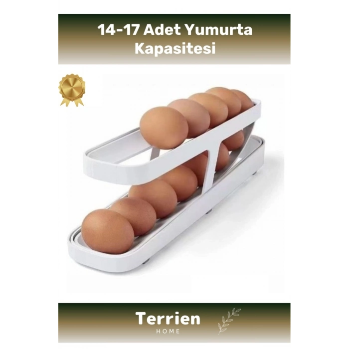 Home Serisi Beyaz Plastik İki Katlı Kullanışlı Pratik Yeni Nesil Yumurta Standı Yer Tasarrufu