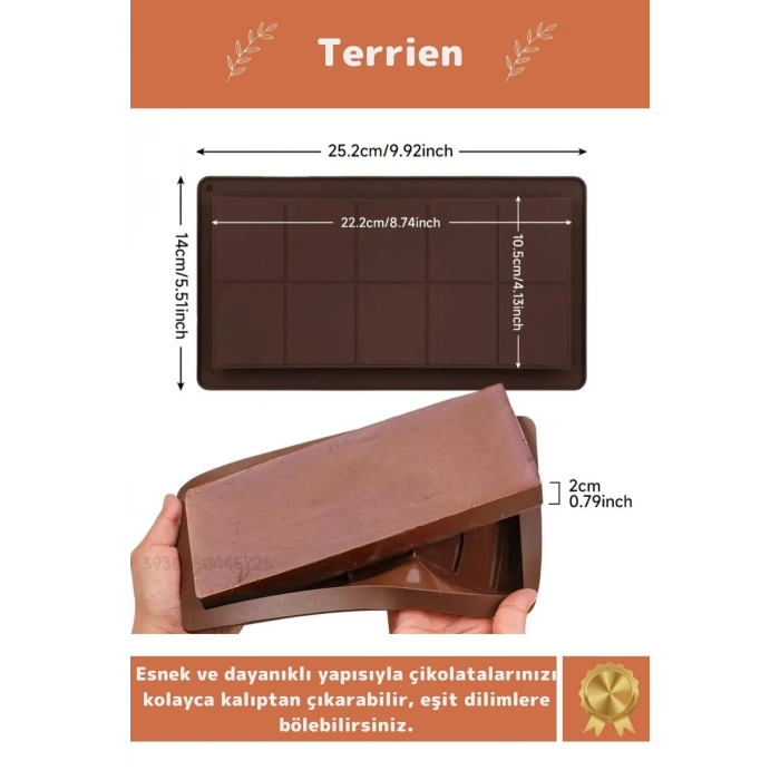 Home Serisi Bpa İçermez Esnek Yüksek Isıya Dayanıklı Silikon 2 Adet Dubai Çikolata Kalıbı