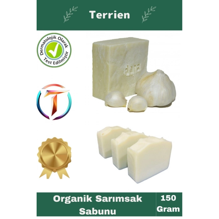 Home Serisi El Yapımı Bitkisel Organik 1 Adet Saç Cilt İçin Faydalı Sarımsak Sabunu