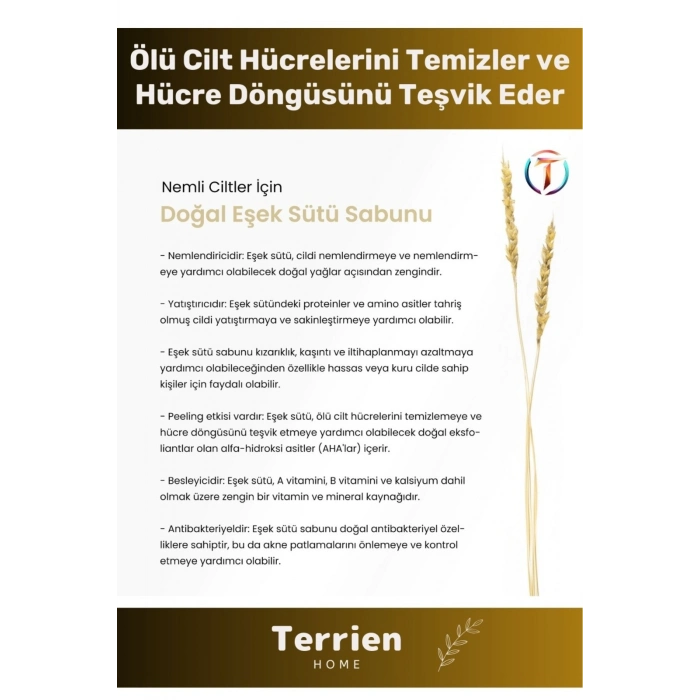 Home Serisi El Yapımı Doğal Bitkisel 1 Adet Temizleyici Parlak Ciltler Nemlendirici Eşek Sütü Sabunu