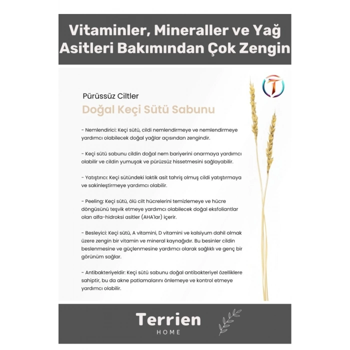 Home Serisi El Yapımı Doğal Bitkisel 3 Adet Hassas Ciltler Arındırıcı Nemlendirici Keçi Sütü Sabunu