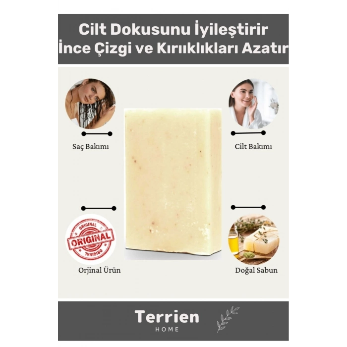 Home Serisi El Yapımı Doğal Bitkisel 5 Adet Hassas Ciltler Arındırıcı Nemlendirici Keçi Sütü Sabunu