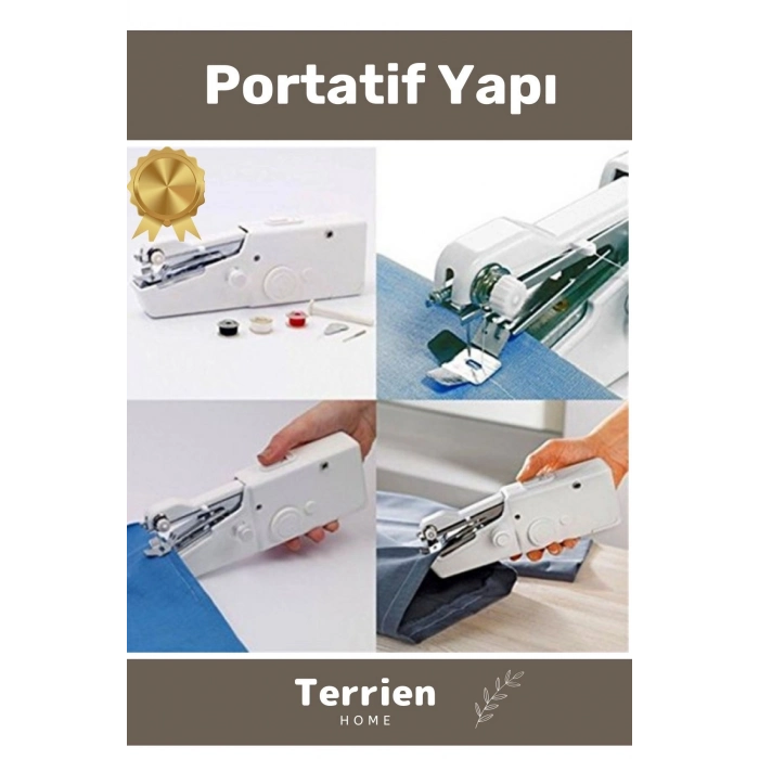 Home Serisi Mini El Dikiş Makinesi Portatif Pilli Paslanmaz Çelik Malzeme Her Kumaş Dikimine Uygun
