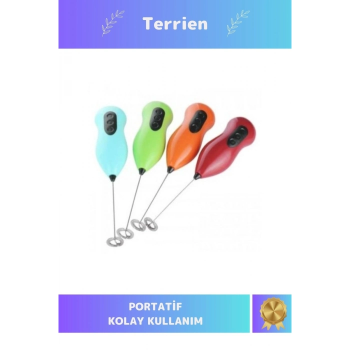 Home Serisi Pilli Pratik Kolay Kullanışlı Çok Amaçlı Portatif Mini Süt Köpürtücü ve Yumurta Çırpıcı