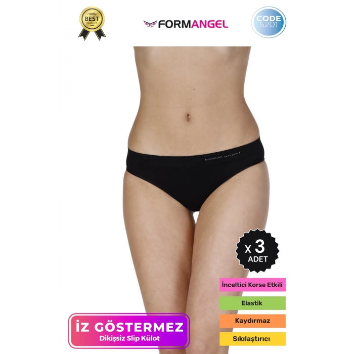 #İçÇamaşırı Toparlayıcı Şekillendirici İz Belli Etmeyen Düşük Bel Kadın Dikişsiz Slip Külot - 3 Adet