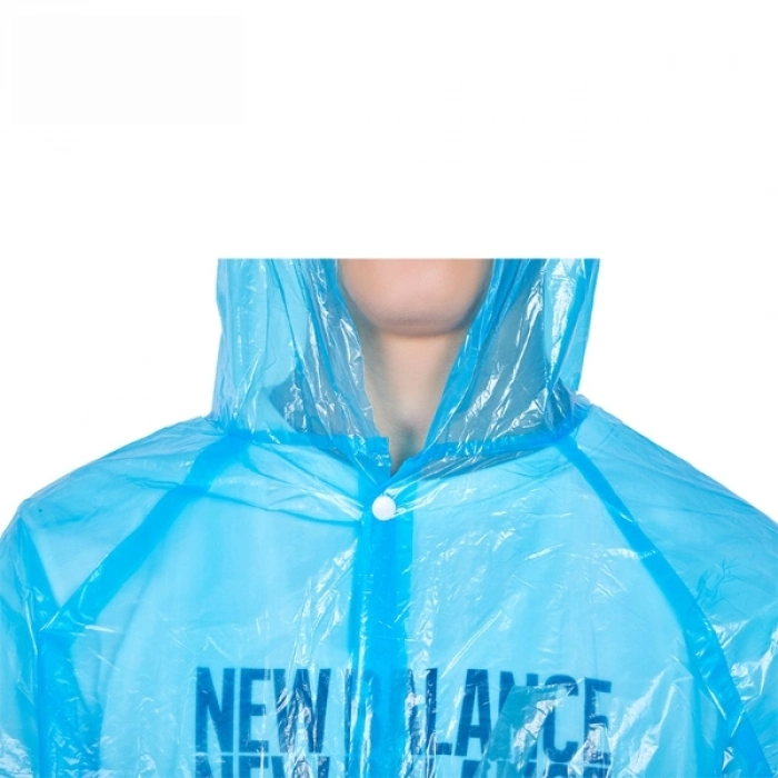 Özel Üretim Kapüşonlu Çıtçıtlı Su Geçirmez Dayanıklı Unisex Pratik İnce Şeffaf Yağmurluk 1 Adet