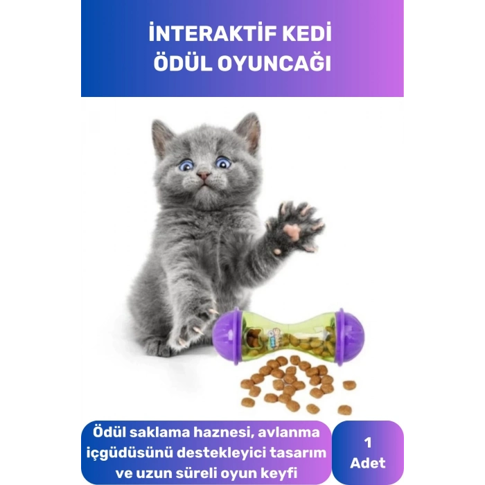 İnteraktif Kedi Ödül Mamalı Oyuncak Ödül Mamalı Oyuncak Plastik Küçük Boy Saklama Hazneli