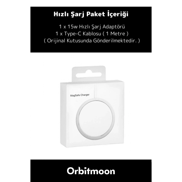 iPhone 11 12 13 14 15 16 Uyumlu Tam Uyumlu Magsafe KablosuzHızlı ŞarjAleti Wireless ChargerAdaptörü