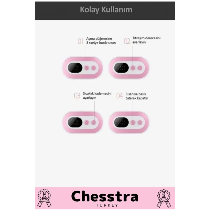 Isı Veren Titreşimli Taşınabilir Sıcak Tutan Regl Ağrıları Dijital Özel Gün Adet Bel Masaj Kemeri