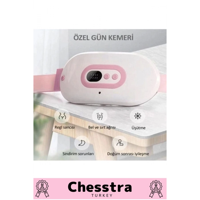 Isı Veren Titreşimli Taşınabilir Sıcak Tutan Regl Ağrıları Dijital Özel Gün Adet Bel Masaj Kemeri