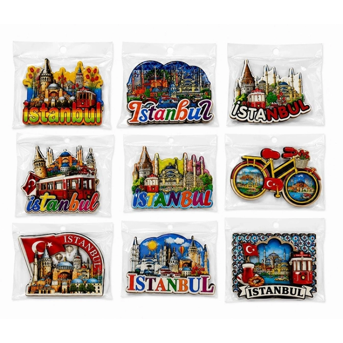 #Magnet Hediyelik Dekoratif Turistik Lazer Kesim İstanbul Temalı Ahşap Buzdolapı Süsü Magnet