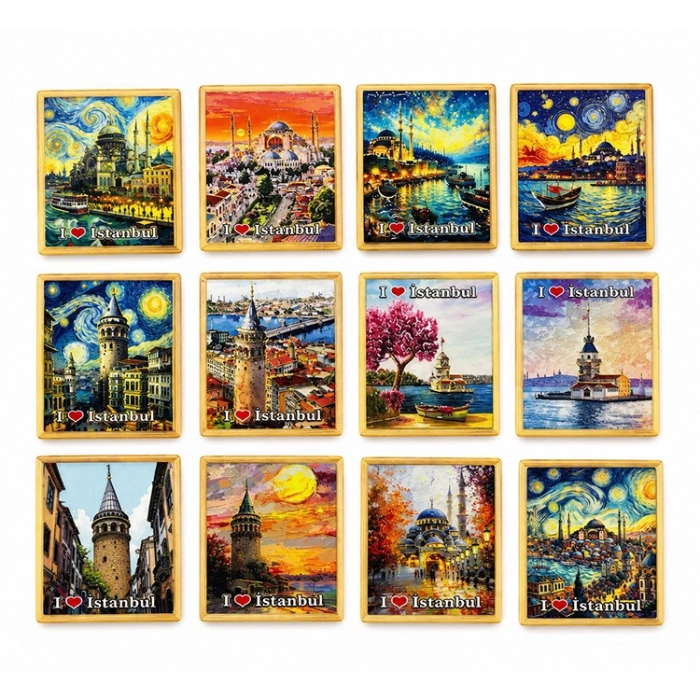 #Magnet Hediyelik Hatıra Turistik Dekoratif Şehir Baskılı İstanbul Temalı Buzdolabı Süsü Magnet