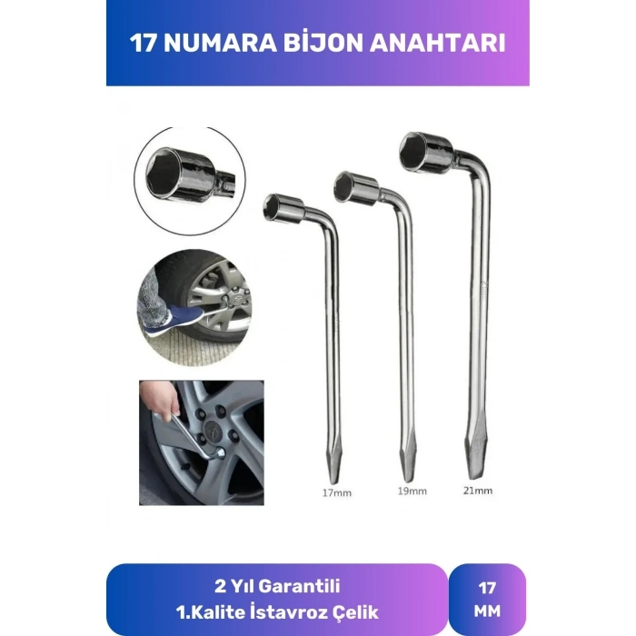 İstavroz Çelik 1.Kalite Nikelajlı 19mm Numara Bijon Sökme Anahtarı Tek Kol Pipo