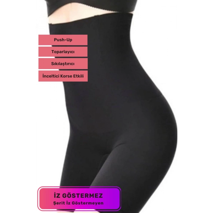 Lazer Kesim Kaymaz Vücut Şekillendirici İz Göstermeyen Yüksek Bel Push-Up Destekli İnceltici Toparlayıcı Korse