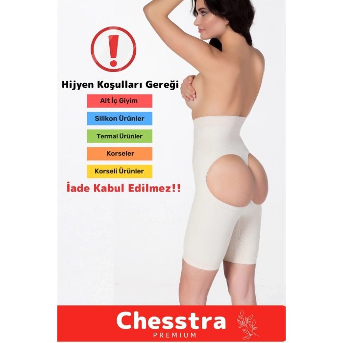 İz İç Göstermeyen Yüksek Bel Kayma Önleyen Silikonlu Rahat Kalça Popo Dikleştirici Toparlayıcı Korse