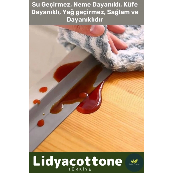 İzolasyon Bant Su Geçirmez Sızdırmaz Dayanıklı Pvc Yağ Kenar Küf Önleyici 3.2m Gri