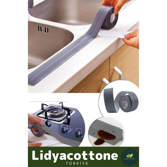 İzolasyon Bant Su Geçirmez Sızdırmaz Dayanıklı Pvc Yağ Kenar Küf Önleyici 3.2m Gri