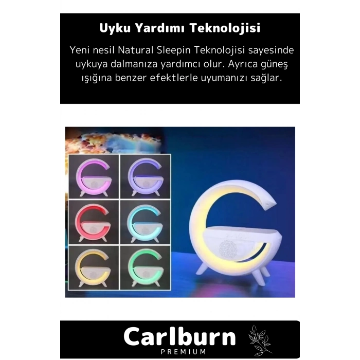 Kablosuz Şarj Led Işıklı Bluetooth Hoparlör Radyolu Müzik Çalar Saatli Telefon Standı 3in1 Speaker