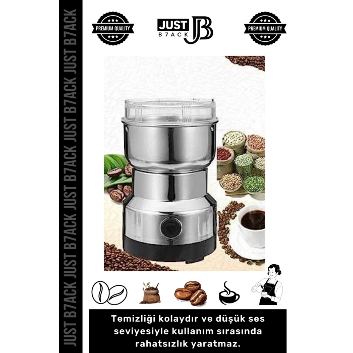 #KahveÖğütücü Paslanmaz Çelik Düşük Sesli 50 Gram Kapasiteli Mini Elektrikli Baharat Kahve Öğütücü