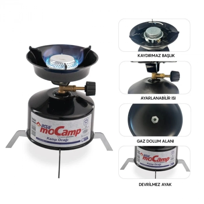 Taşınabilir Kompakt Hafif Outdoor Dayanıklı Metal Ayarlanabilir Kontrollü Pişirme Kamp Ocağı Seti