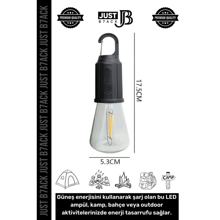 #KampLambası Su Yağmur Geçirmez Kırılmaz Şarjlı 3 Modlu Kablosuz Kamp Aydınlatma Led Ampülü