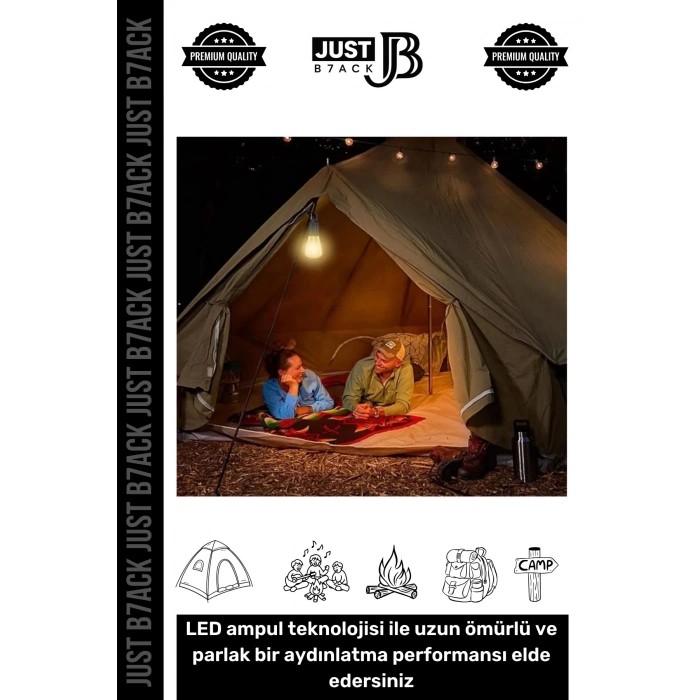 #KampLambası Su Yağmur Geçirmez Kırılmaz Şarjlı 3 Modlu Kablosuz Kamp Aydınlatma Led Ampülü