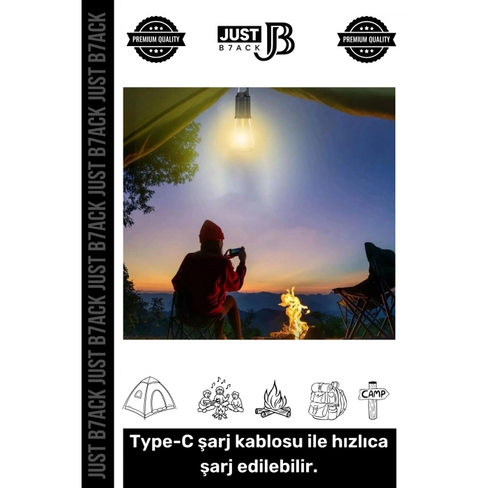 #KampLambası Su Yağmur Geçirmez Kırılmaz Şarjlı 3 Modlu Kablosuz Kamp Aydınlatma Led Ampülü