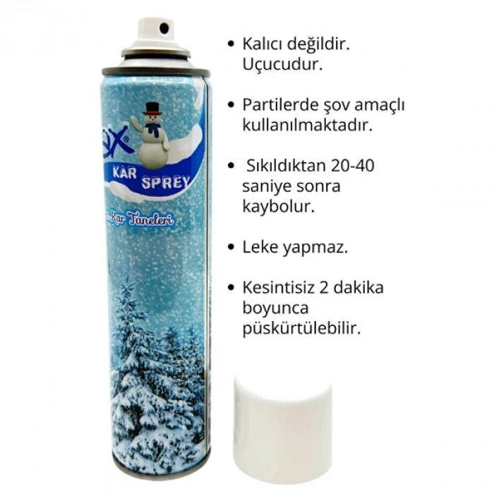 #KarSpreyi Parti Kutlama Sahne Gösterisi Leke Yapmayan Uçucu Eğlence Kar Taneli Spreyi 300 ml