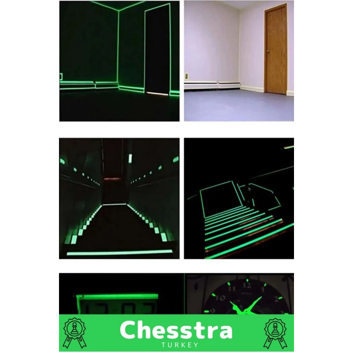 Karanlıkta Işık Veren Yansıyan Kendinden Yapışkanlı Reflektör Yeşil Şerit Fosfor Neon Bant 4 Metre