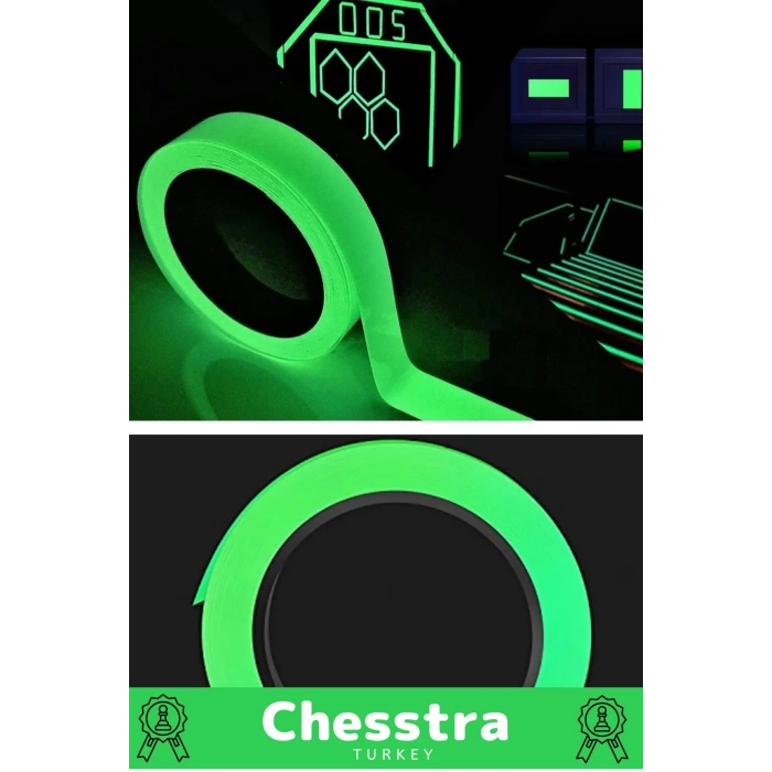 Karanlıkta Işık Veren Yansıyan Kendinden Yapışkanlı Reflektör Yeşil Şerit Fosfor Neon Bant 4 Metre