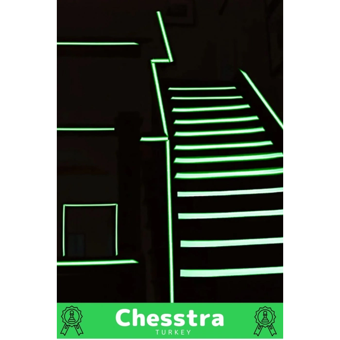 Karanlıkta Işık Veren Yansıyan Kendinden Yapışkanlı Reflektör Yeşil Şerit Fosfor Neon Bant 12 Metre