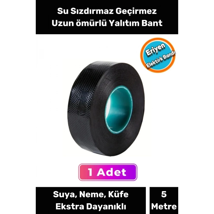 Kauçuk Yalıtım Bandı Özel Su Geçirmez Sızdırmaz Yanmaz Ekstra Güçlü Yapışkanlı Eriyen
