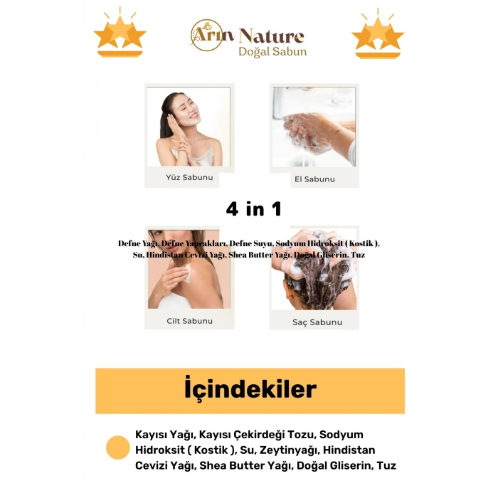 #kayısı Güzel Kokulu El Yüz Saç Vücut Orijinal Bitkisel %100 Doğal Kayısı Sabunu 120g - 6 Adet