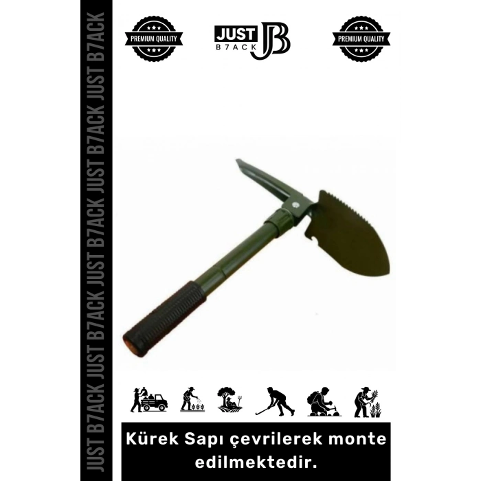 #KazmaKürek Karbon Çelik Katlanabilen Çantalı Taşınabilen Kamp Yangın Kazma Kürek Testere Aleti Seti