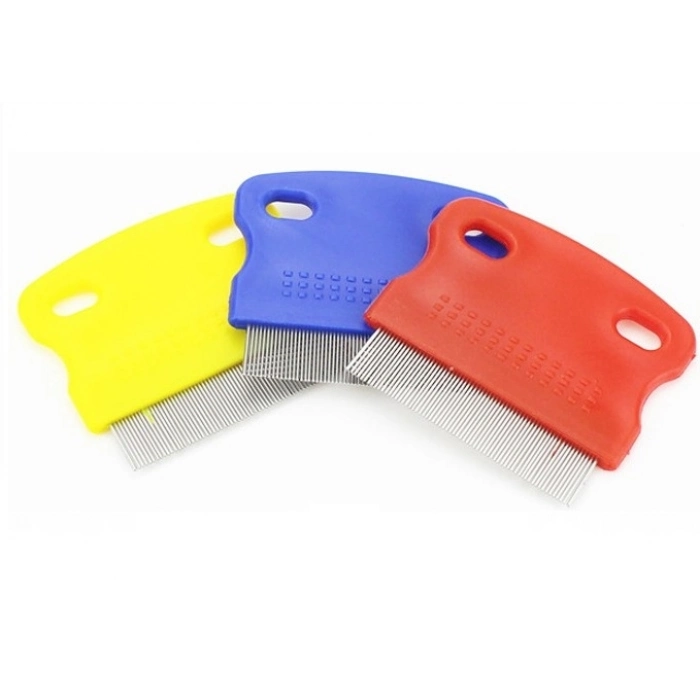 #Petshop Profesyonel Ergonomik Kaymaz Saplı Metal Dişli Hassas Kedi Köpek İçin Bit Pire Tarağı