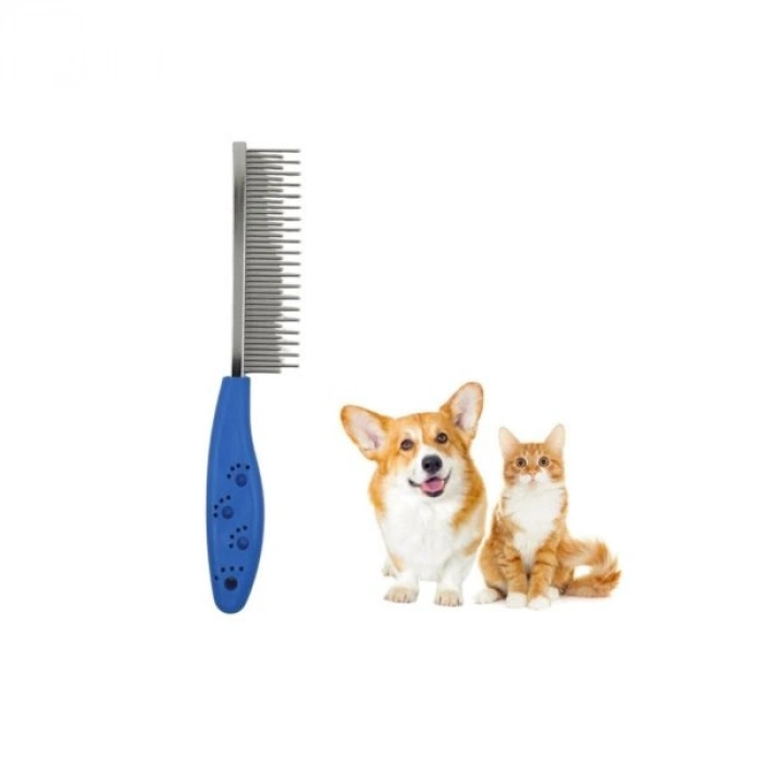 #Petshop Ergonomik Kauçuk Saplı Metal Dişli Evcil Hayvan Bakım Masaj Kedi Köpek Tüy Açıcı Tarak