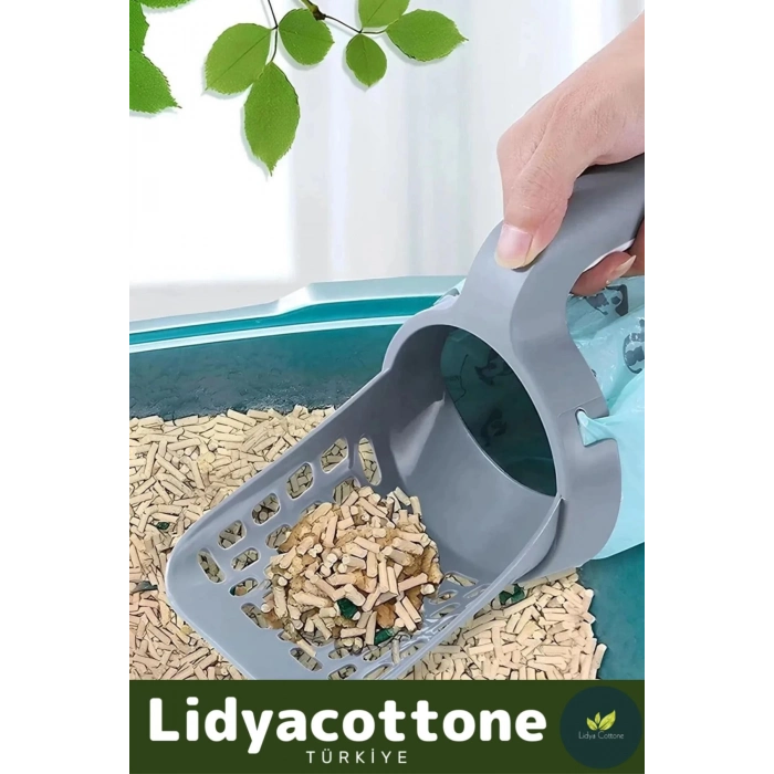 Kedi Kum Temizleme Küreği Premium Pratik A Kalite Elekli Poşet Hazneli Kaka Poşeti Hediyeli