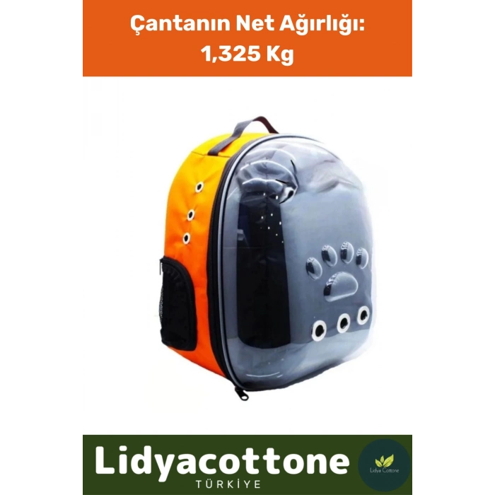 Kedi Taşıma Çantası Geniş Fermuarlı Hava Alabilen Fileli El Ve Sırt Çantası
