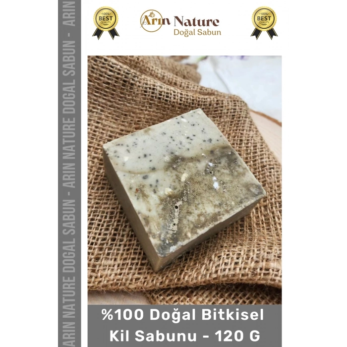 #kilsabunu %100 Doğal Güzel Kokulu El Yüz Saç Vücut Orijinal Bitkisel Kil Sabunu 120g - 6 Adet