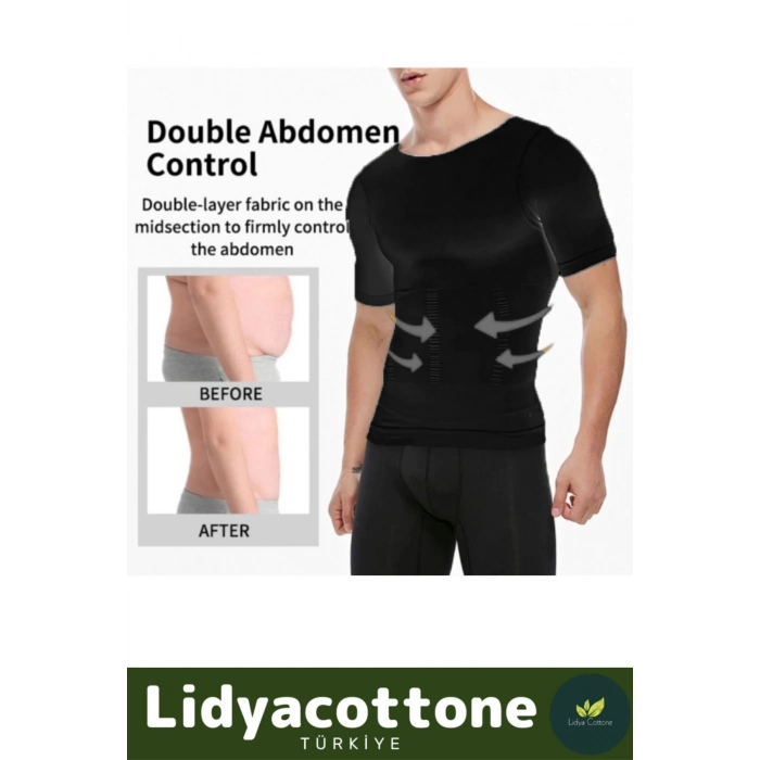 Kısa Kol Korse Atlet Premium Bel Göğüs Dik Duruş Jinekomasti Toparlayıcı Erkek Göbek Sıkılaştırıcı