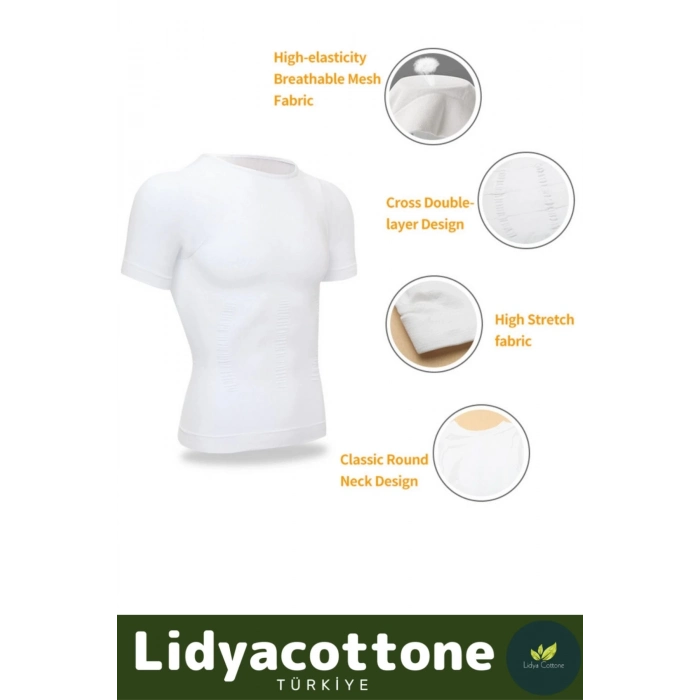 Kısa Kol Korse Atlet Premium Bel Göğüs Dik Duruş Jinekomasti Toparlayıcı Erkek Göbek Sıkılaştırıcı