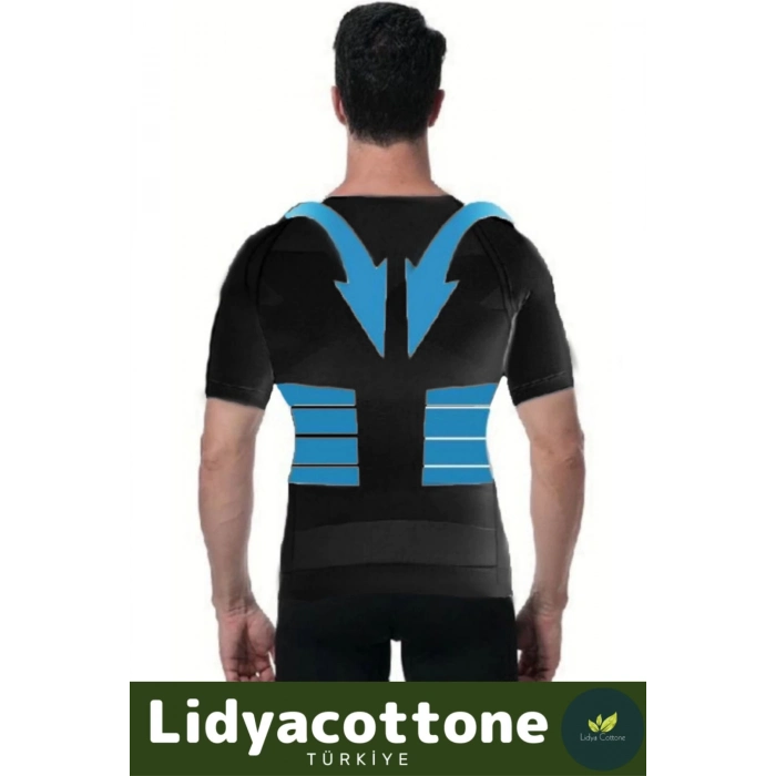 Kısa Kol Korse Atlet Premium Bel Göğüs Dik Duruş Jinekomasti Toparlayıcı Erkek Göbek Sıkılaştırıcı