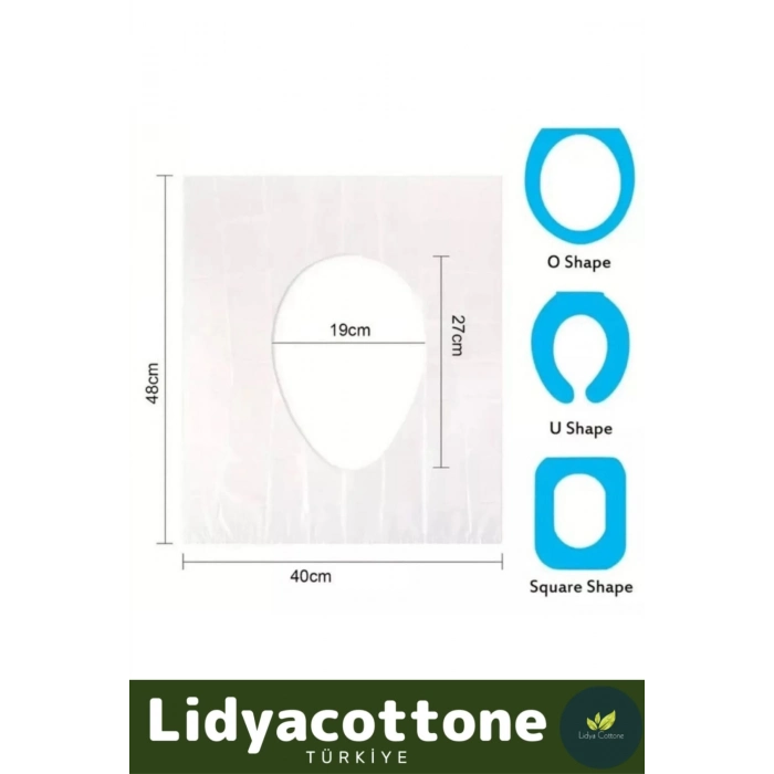 Klozet Kapak Örtüsü Pratik Kullanımlı Hijyenik Klozet Kapağı Poşeti Avm Halka Açık Tuvalet 50 Adet