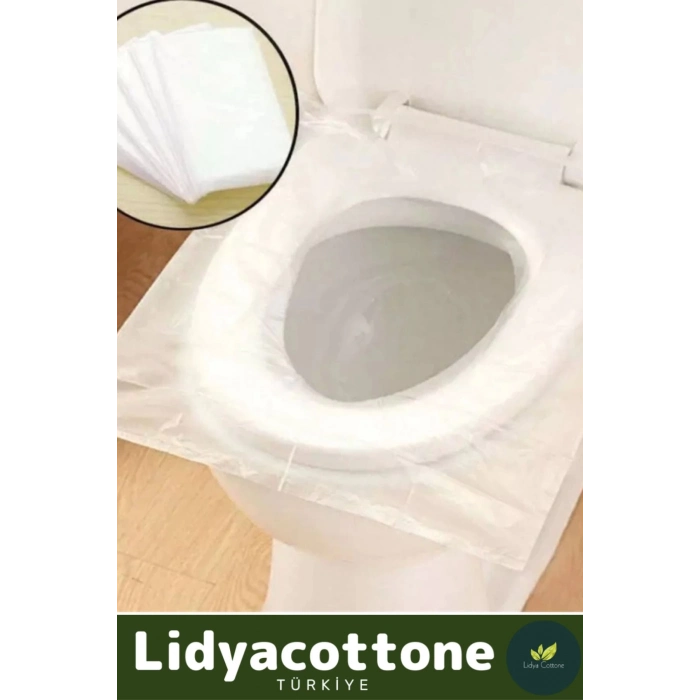 Klozet Kapak Örtüsü Pratik Kullanımlı Hijyenik Klozet Kapağı Poşeti Avm Halka Açık Tuvalet 50 Adet