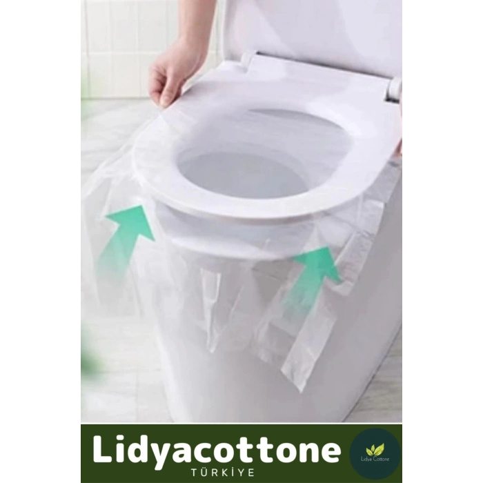 Klozet Kapak Örtüsü Pratik Kullanımlı Hijyenik Klozet Kapağı Poşeti Avm Halka Açık Tuvalet 50 Adet