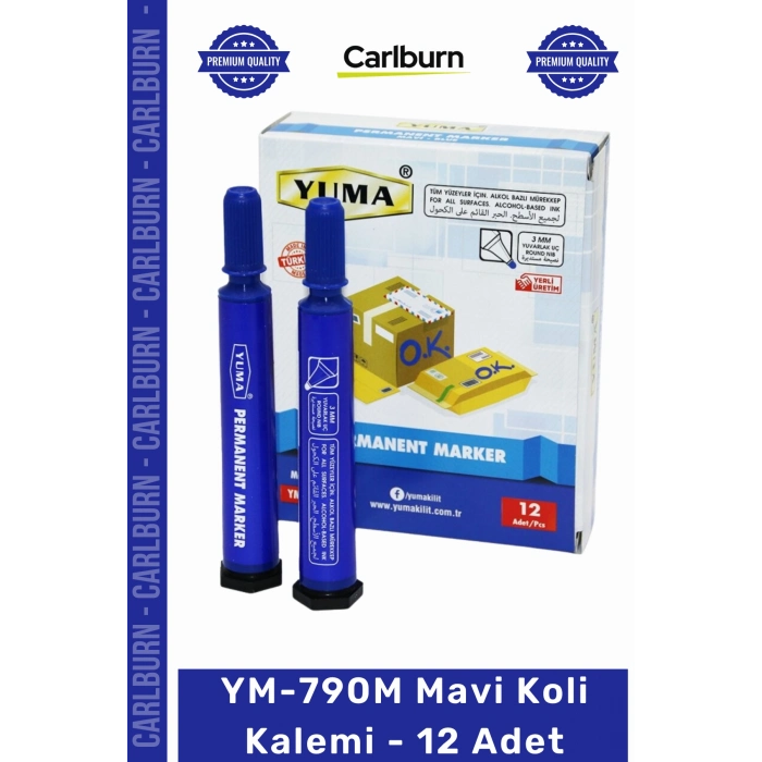 #KoliKalemi Kalın Uçlu Suya Dayanıklı Hızlı Kuruyan Ambalaj Markalama Mavi Koli Kalemi 12 Adet
