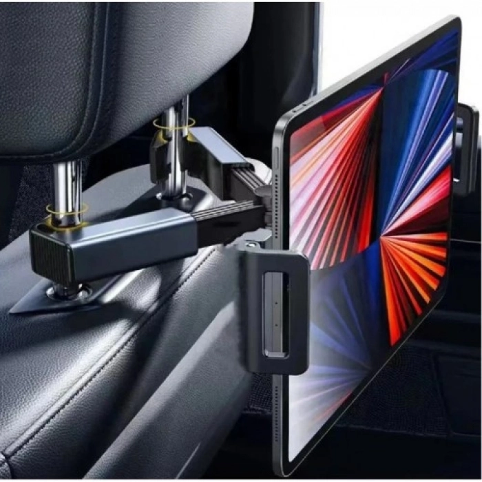 Özel Üretim Arka Başlık 360 Döner Askı Aparat Koltuk Arkası Ayarlanabilir Tablet Telefon Tutucu